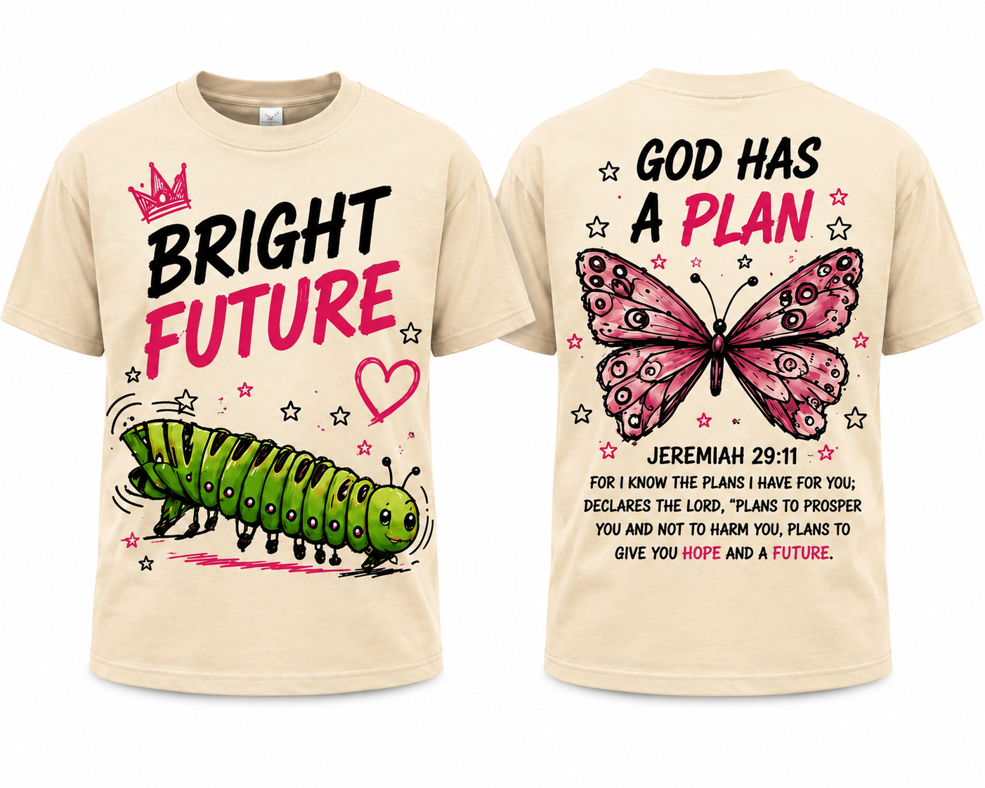 Girls BF Caterpillar/butterfly tee